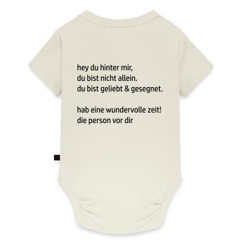 hey du hinter mir by csDesign - Baby Premium Kurzarmbody - Naturweiß - Hinten