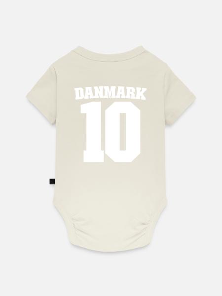 Dänemark 10 Danmark 10 - Baby Premium Kurzarmbody - Naturweiß