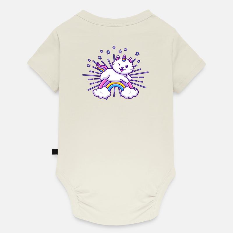 Licorne de chat - Body à manches courtes Premium Bébé - blanc cassé