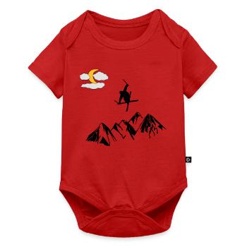 Mountain with ski freestyle - Baby Premium short-sleeve bodysuit - red - Front