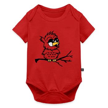 Un hibou petit bébé assis sur une branche - Body à manches courtes Premium Bébé - rouge - Devant