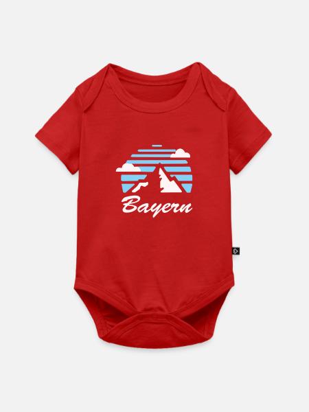 Bayern, Berge, , Geschenk - Baby Premium Kurzarmbody - Rot