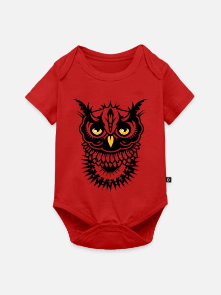 Gesicht einer Eule - Baby Premium Kurzarmbody - Rot