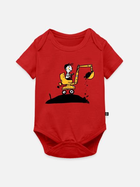 Bagger im Retro Stil - Baby Premium Kurzarmbody - Rot