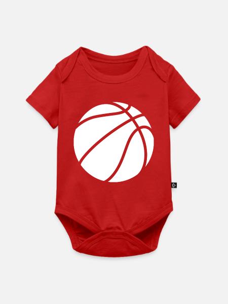 Basketball Logo weiß - Baby Premium Kurzarmbody - Rot