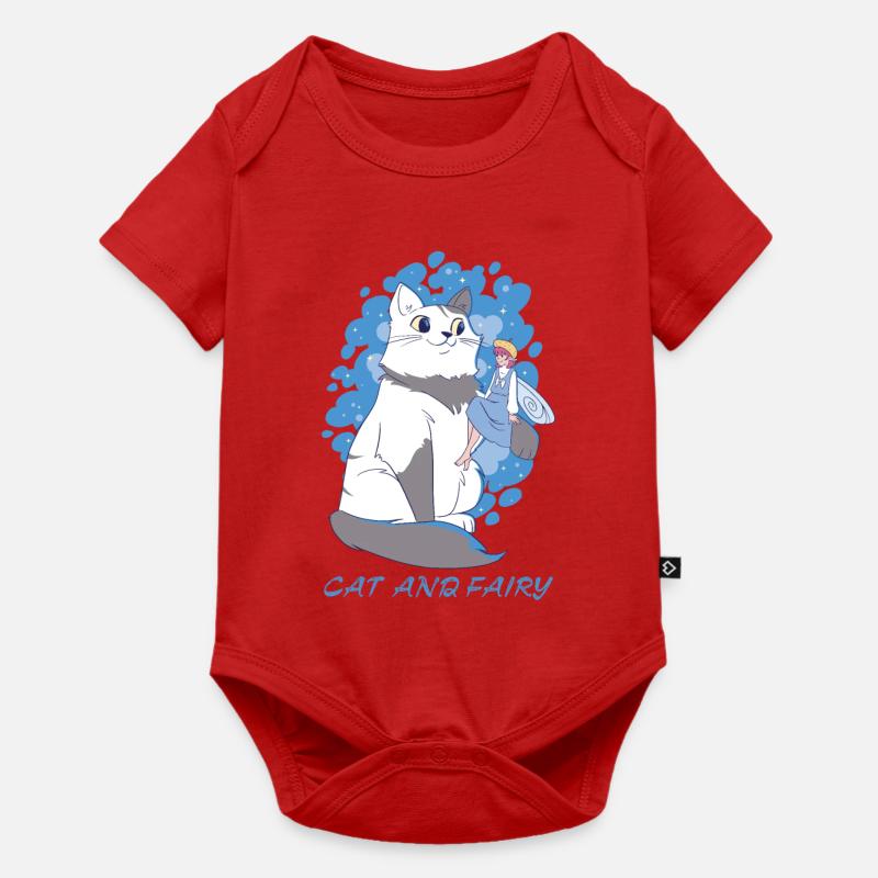 Chat et fée - Body à manches courtes Premium Bébé - rouge