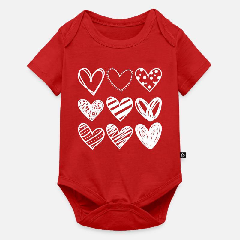 Doodle Hearts Sketchset - Body à manches courtes Premium Bébé - rouge