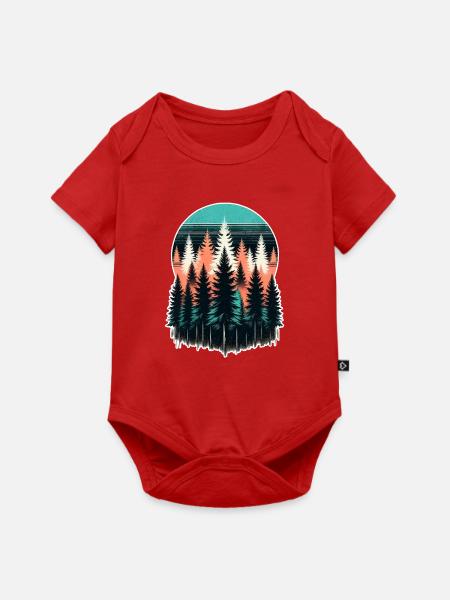 Waldlicht Abendrot - Baby Premium Kurzarmbody - Rot