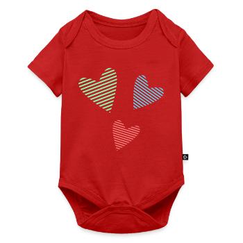 HERZ. PAPA. MAMA. Junggesellinnenabschied. BEBE. KIND. HERZ. FEST - Baby Premium Kurzarmbody - Rot - Vorne