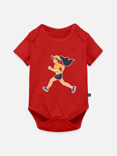 Läuferin Comic - Baby Premium Kurzarmbody - Rot