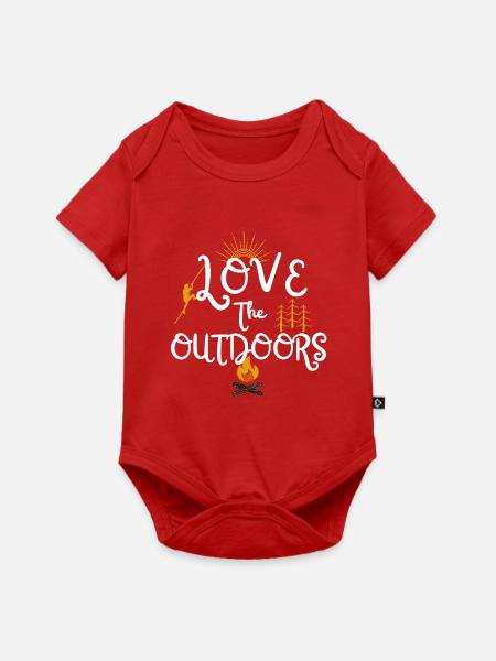 Lieben Sie das Outdoor-Camping-Design - Baby Premium Kurzarmbody - Rot