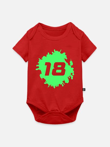 Neongrün Splatter 18 - Baby Premium Kurzarmbody - Rot