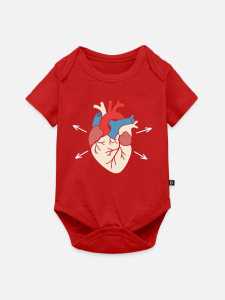 Farbblock Herz Illustration - Baby Premium Kurzarmbody - Rot
