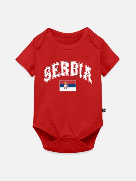 Serbien  - Baby Premium Kurzarmbody - Rot