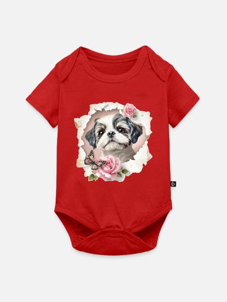 Shih Tzu - Baby Premium Kurzarmbody - Rot