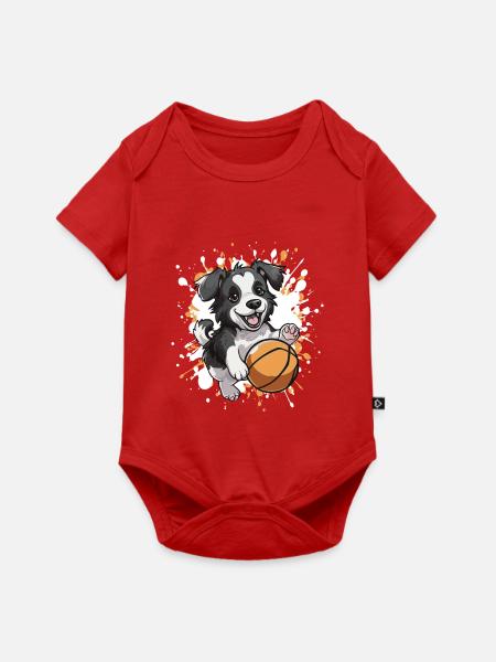 Pfotenball Hund - Baby Premium Kurzarmbody - Rot