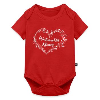 Son de Noël - Cœur des notes musicales et des étoiles - Body à manches courtes Premium Bébé - rouge - Devant