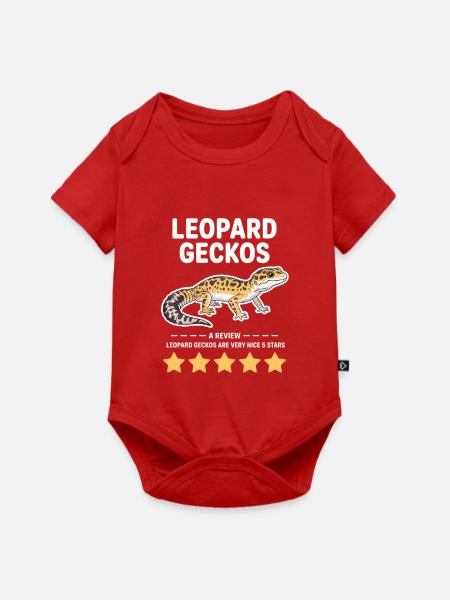 Leopardgecko-Stolz-Illustration - Baby Premium Kurzarmbody - Rot