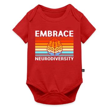Autisme, autisme, TDAH, syndrome d’Asperger, neurodiversité - Body à manches courtes Premium Bébé - rouge - Devant