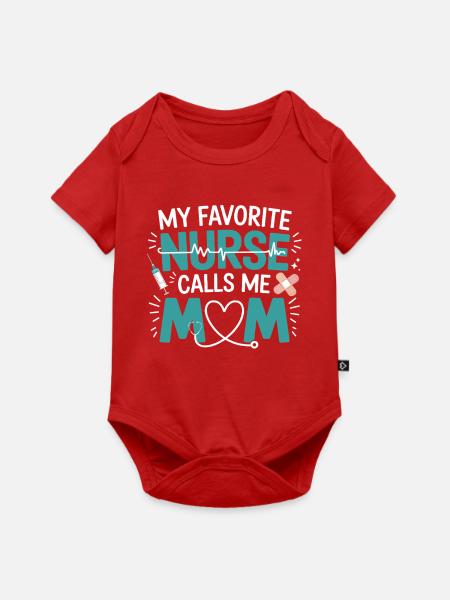 Krankenschwester Mama Herz Design - Baby Premium Kurzarmbody - Rot