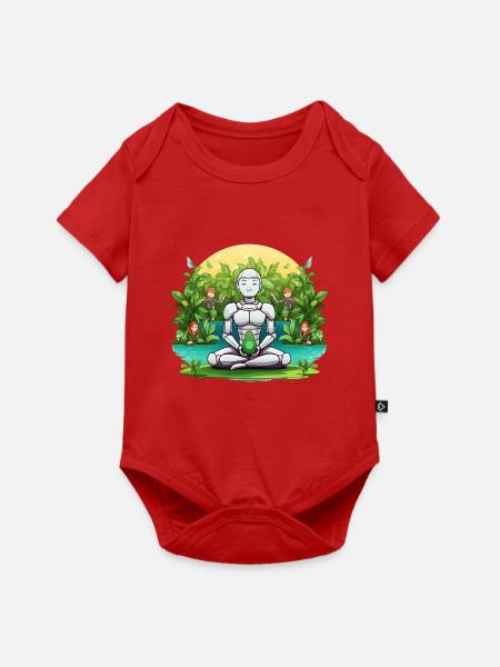 Roboten-Meditation im Dschungel - Baby Premium Kurzarmbody - Rot