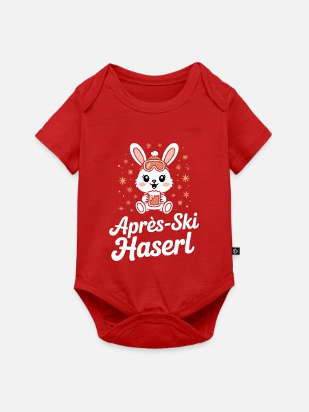 Apres Ski Haserl Hüttengaudi Skifahrerin Skihaserl - Baby Premium Kurzarmbody - Rot