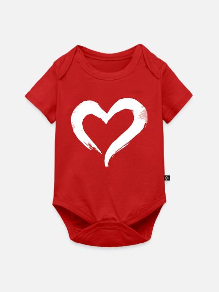 Herz - Baby Premium Kurzarmbody - Rot