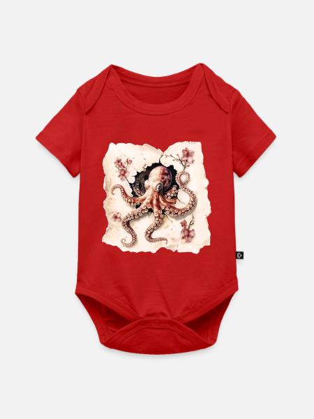 Oktopus - Baby Premium Kurzarmbody - Rot