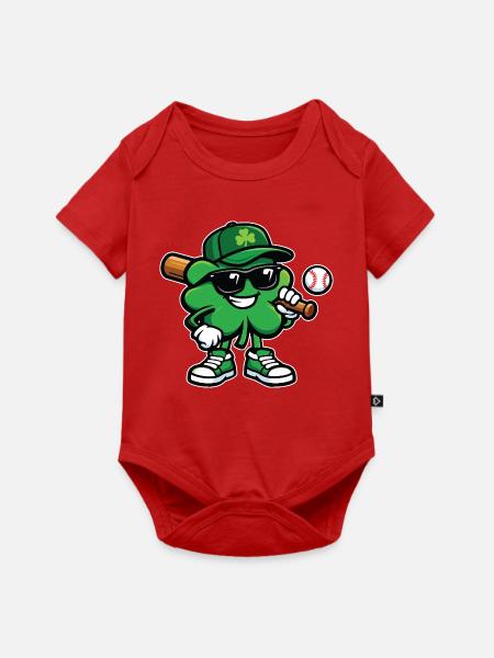 Baseball Shamrock St Patrick's Irish - Baby Premium Kurzarmbody - Rot