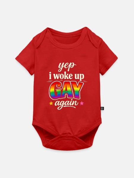 Rainbow GAY – Aufgewacht Shirt - Baby Premium Kurzarmbody - Rot