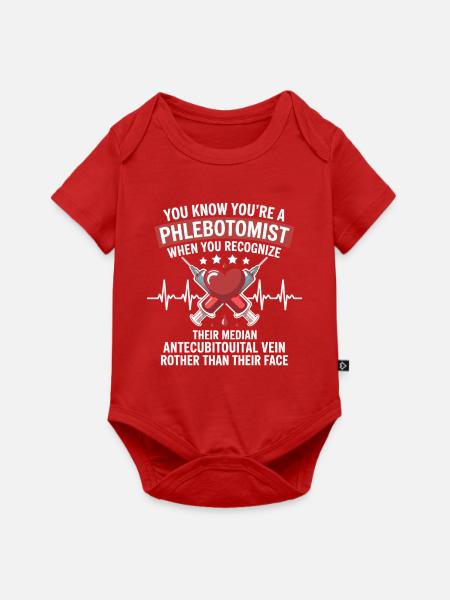 Phlebotomist Herzspruch Shirt - Baby Premium Kurzarmbody - Rot