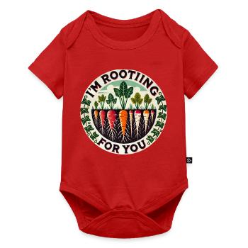 Rootin' Carrot Patch Round - Baby Premium short-sleeve bodysuit - red - Front