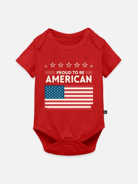 American Pride – Flagge und Sterne - Baby Premium Kurzarmbody - Rot