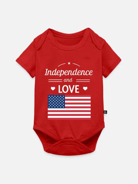 Independence und Love USA - Baby Premium Kurzarmbody - Rot