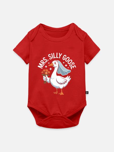 Brautganselogo – MrsSillyGoose - Baby Premium Kurzarmbody - Rot