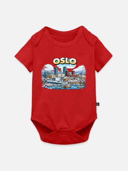 Oslo Stadt - Baby Premium Kurzarmbody - Rot