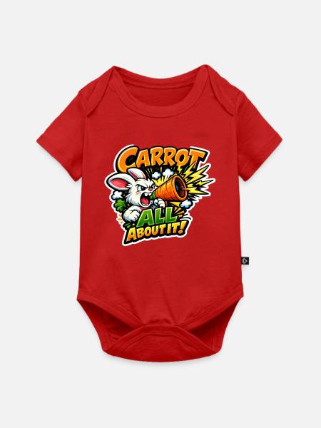 Karotten Megafon Bunny – Comic Stil - Baby Premium Kurzarmbody - Rot
