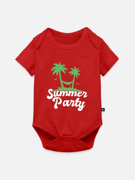Summer Party Palm Tree Design - Baby Premium Kurzarmbody - Rot