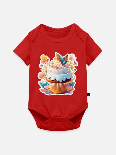  Cupcake Vogel - Baby Premium Kurzarmbody - Rot