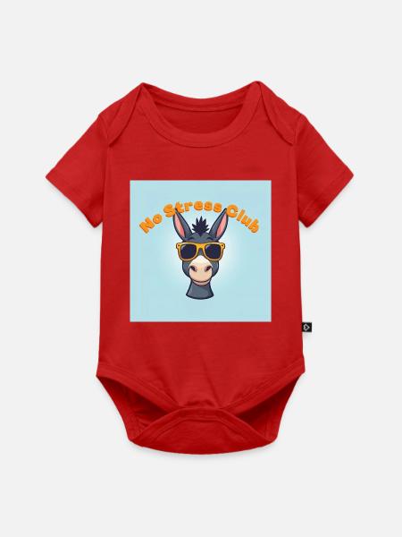 Stressfreier Club Esel - Baby Premium Kurzarmbody - Rot