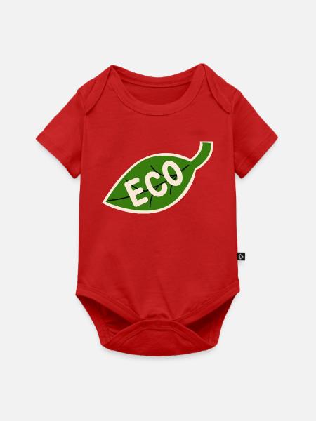 Öko-Blatt-Emblem – Minimalismus - Baby Premium Kurzarmbody - Rot