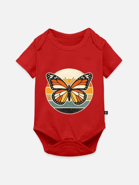 Butterfly Retro Sunset - Baby Premium Kurzarmbody - Rot