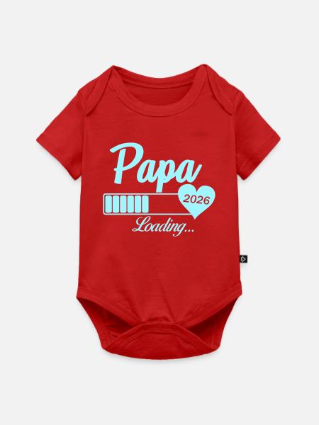 Papa Loading 2026 Herz - Baby Premium Kurzarmbody - Rot
