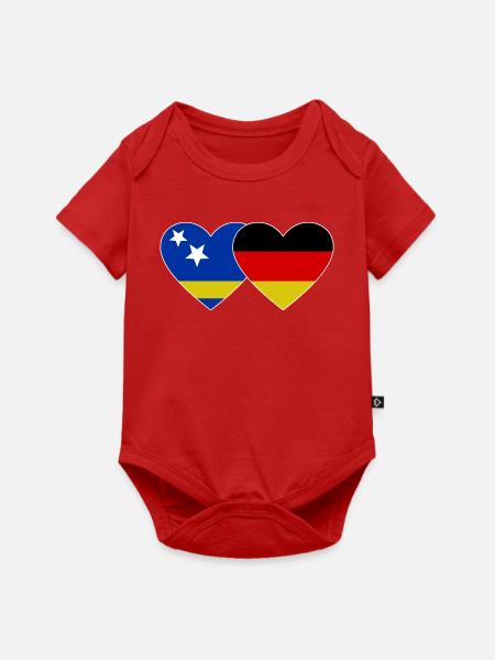 Curacao Deutschland Flagge - Baby Premium Kurzarmbody - Rot