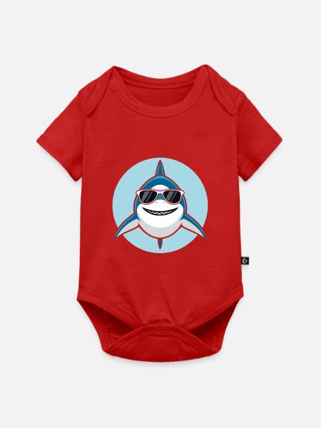 Cooler Hai mit Sonnenbrille - Baby Premium Kurzarmbody - Rot