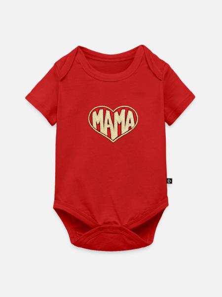 Mama Herz  - Baby Premium Kurzarmbody - Rot