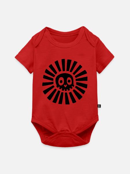 Schwarzer Sonnenschädel - Baby Premium Kurzarmbody - Rot