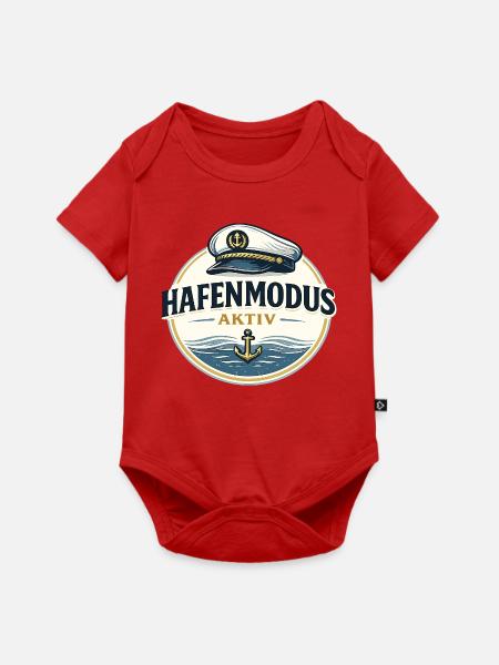 Hafenmodus aktiv maritimer Anker Spruch - Baby Premium Kurzarmbody - Rot