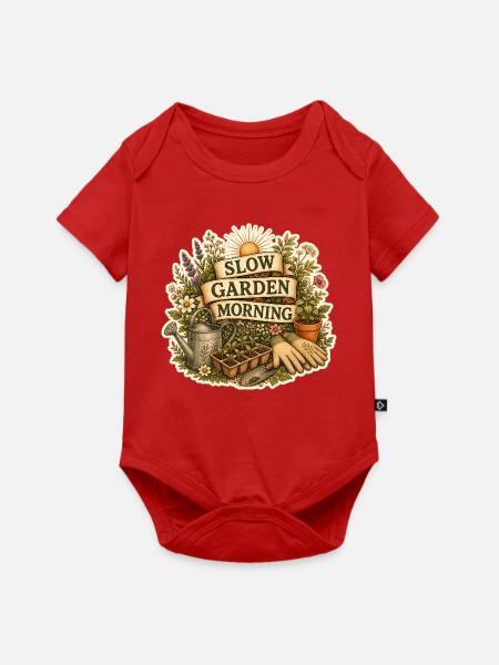 SLOW GARDEN MORNING - Baby Premium Kurzarmbody - Rot