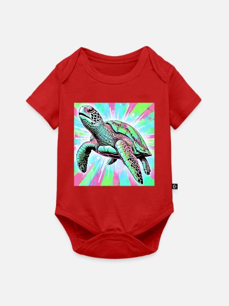 Schildkröte - Baby Premium Kurzarmbody - Rot